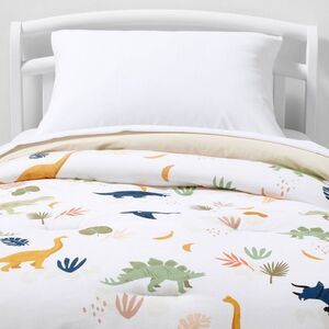 Pillowfort Dinosaur Comforter with White and Multicolor Design
